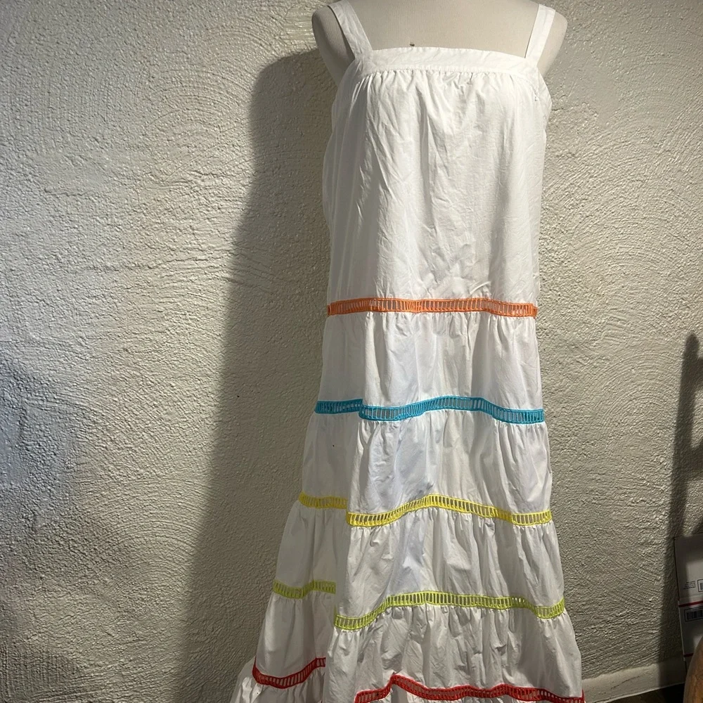 ENGLISH FACTORY Color Trim Sleeveless Maxi Dress Size L - Picture 3 of 15